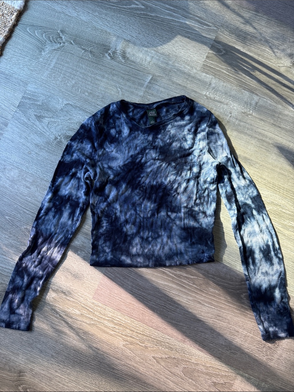 Wild Fable Abstract Long Sleeve Top in Blue & Black